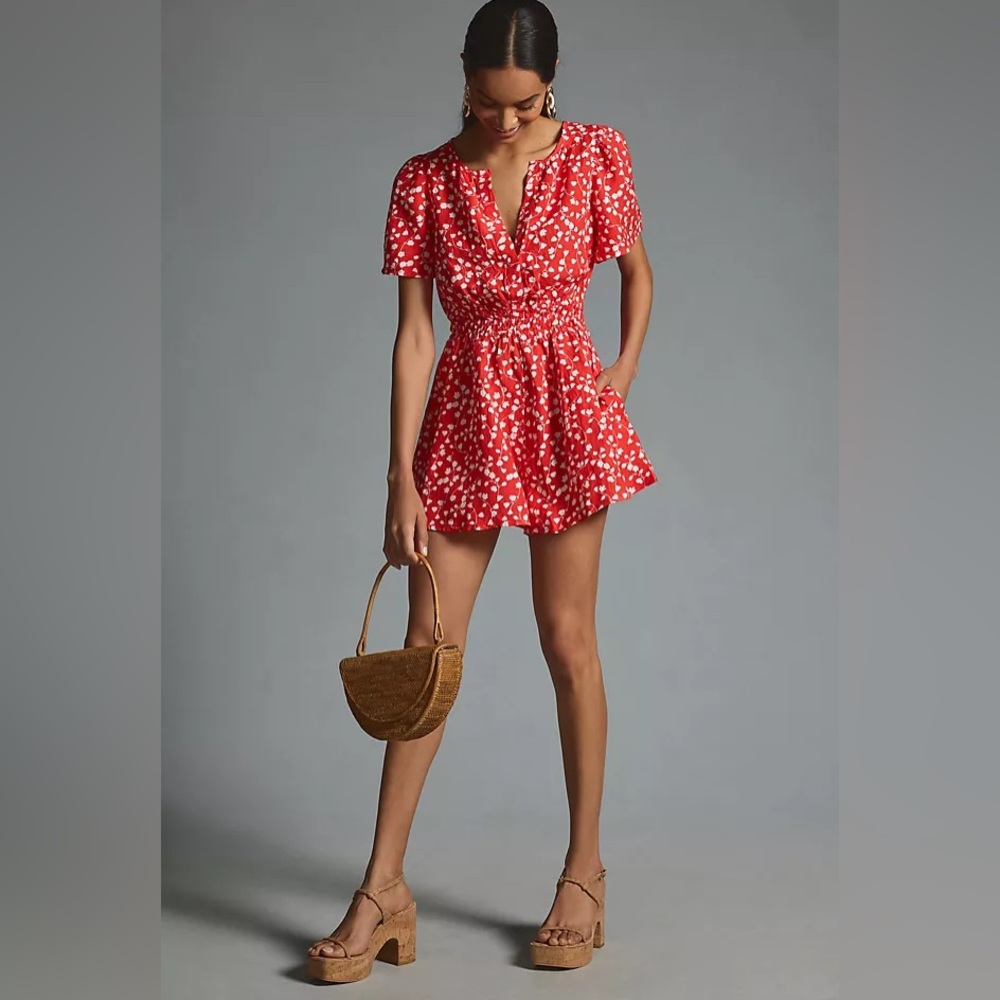 NWT Anthropologie The Somerset Linen Romper